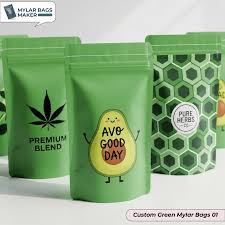 Custom Green Mylar Bags