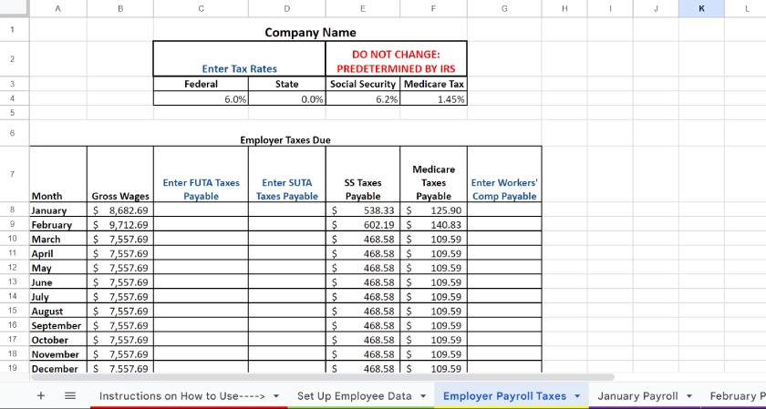 how to do payroll in excel