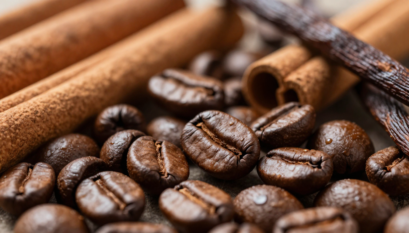 French vanilla flavored coffee beans